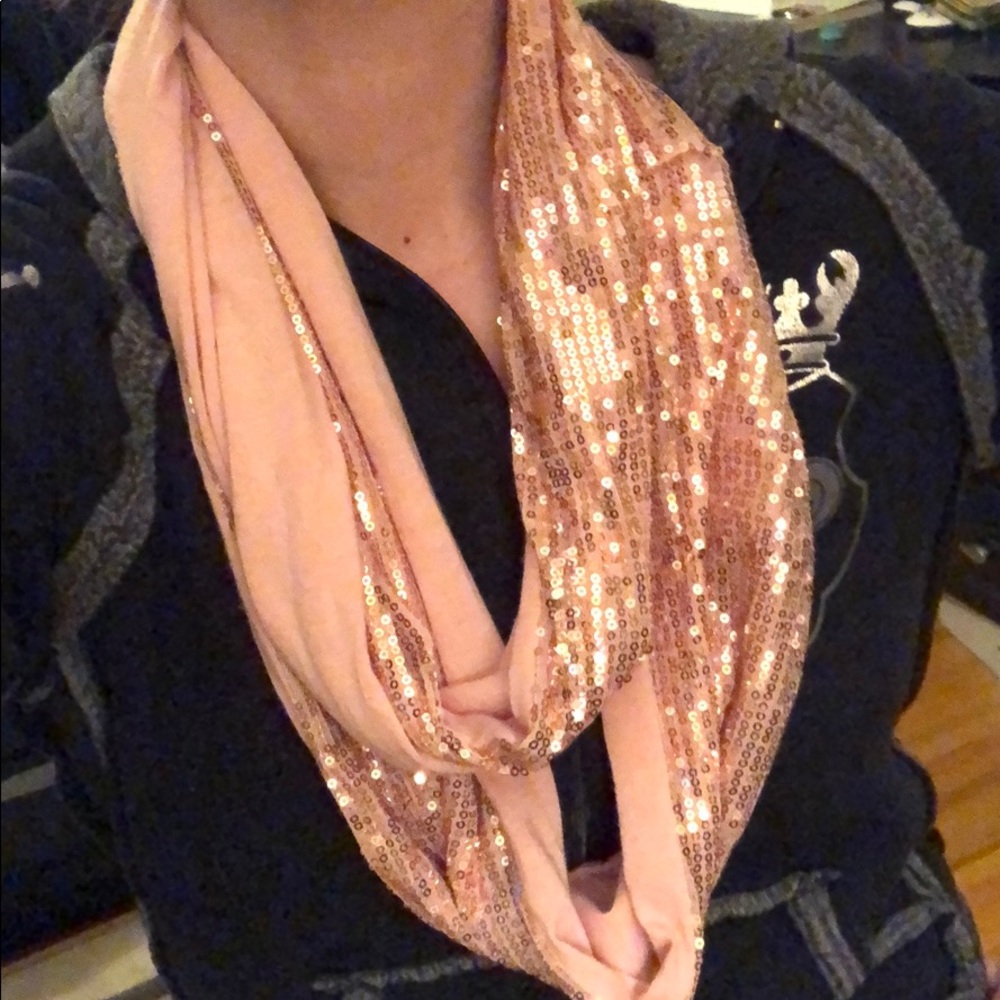 Pink Sequin Wrap Around Scarf